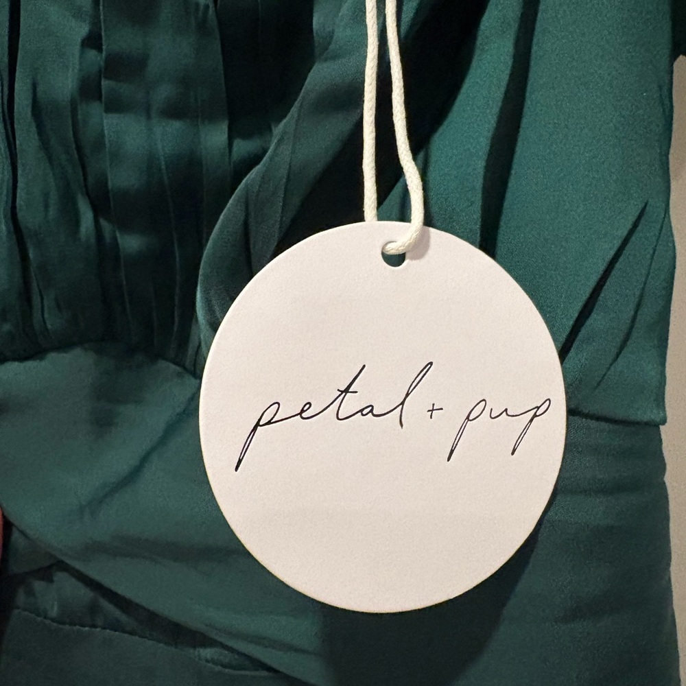 NWT Petal & Pup Mickenna Sweetheart Frill Midi Dress Emerald Green - Picture 7 of 7